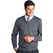 ISACCO MAGLIA COLLO A V GRIGIO MELANGE 50% WOOL (LANA)  50% ACRYLIC