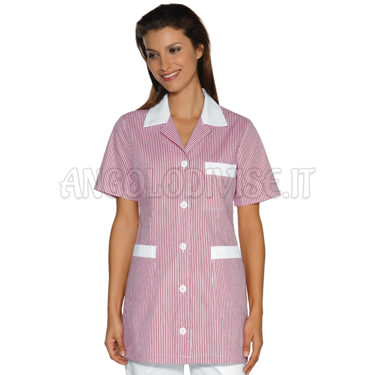 ISACCO CASACCA MARBELLA M/M R.ROSA+BIANCO 65% POLYESTER  35% COTTON