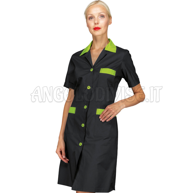 ISACCO CAMICE POSITANO M/M NERO+MELA 65% POLYESTER  35% COTTON
