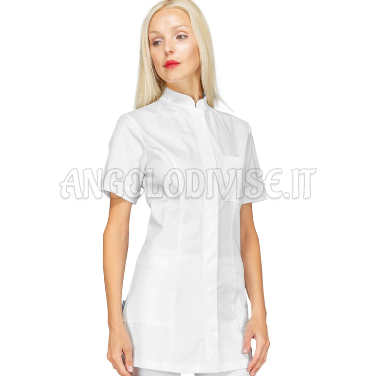 ISACCO CASACCA COSTA RICA M/M SUPER STRETCH BIANCO 97% COTTON  3% SPANDEX