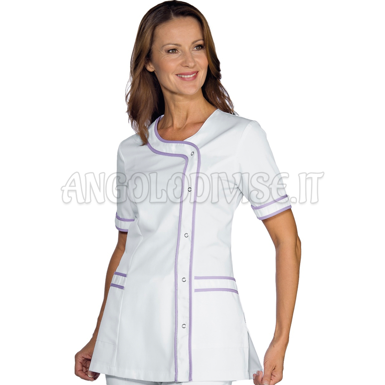 ISACCO CASACCA BRASILIA BIANCO + LILLA 65% POLYESTER  35% COTTON