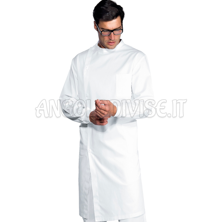 ISACCO CAMICE DENTISTA POLSI IN MAGLIA BIANCO 100 % COTTON