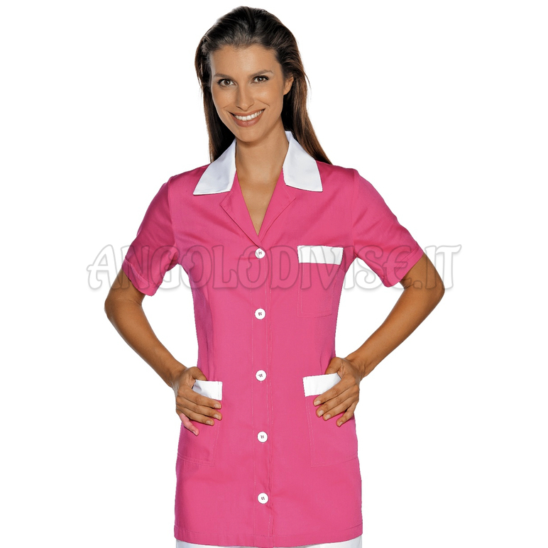 ISACCO CASACCA MARBELLA M/M FUCSIA+BIANCO 65% POLYESTER  35% COTTON