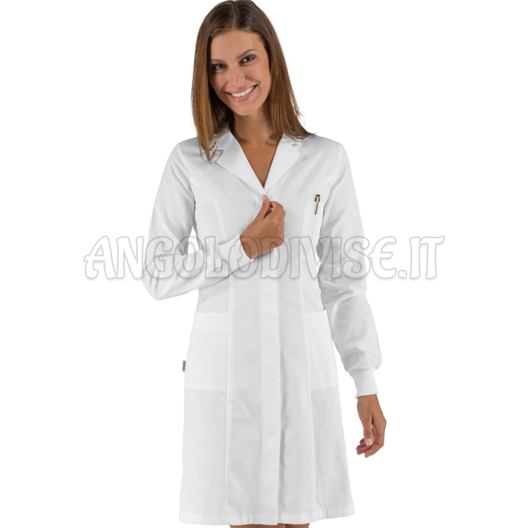 ISACCO CAMICE DONNA VALENCIA SLIM POLSO IN MAGLIA  BOHEME BIANCO 100% POLYESTER BOHÉME