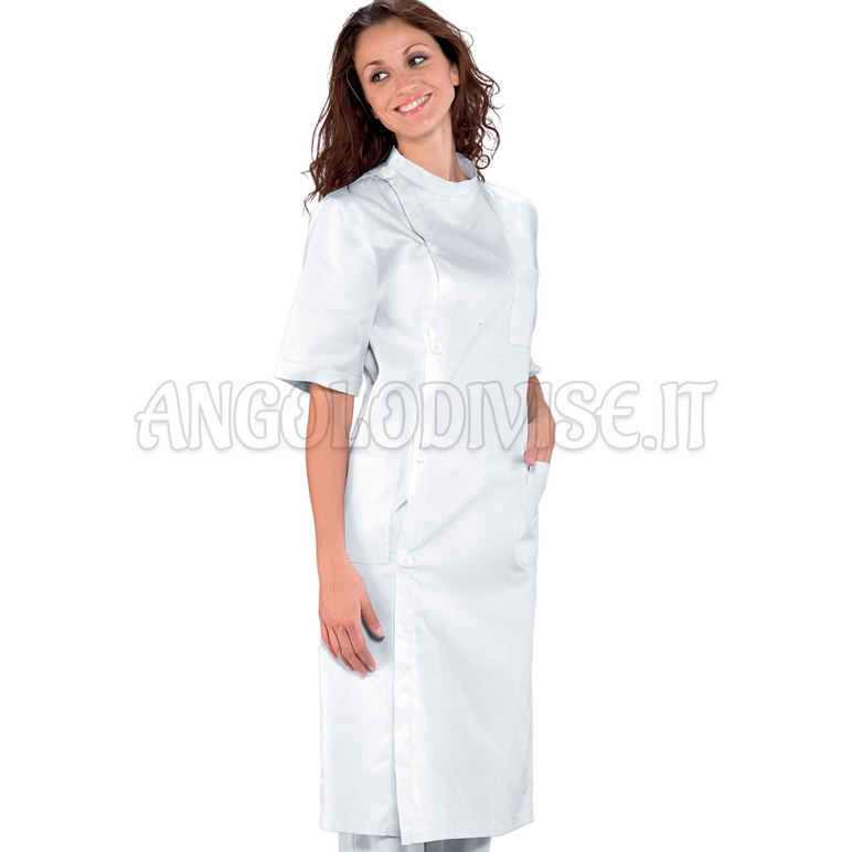 ISACCO CAMICE DENTISTA M/M BIANCO 100 % COTTON