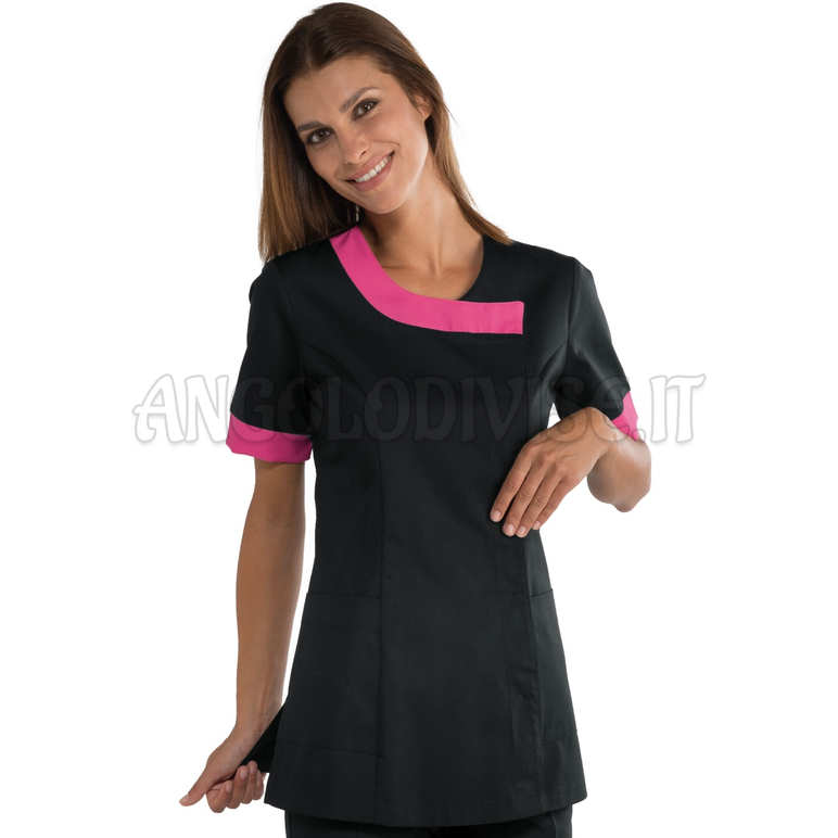 ISACCO CASACCA DELHI NERO+FUXIA 65% POLYESTER  35% COTTON