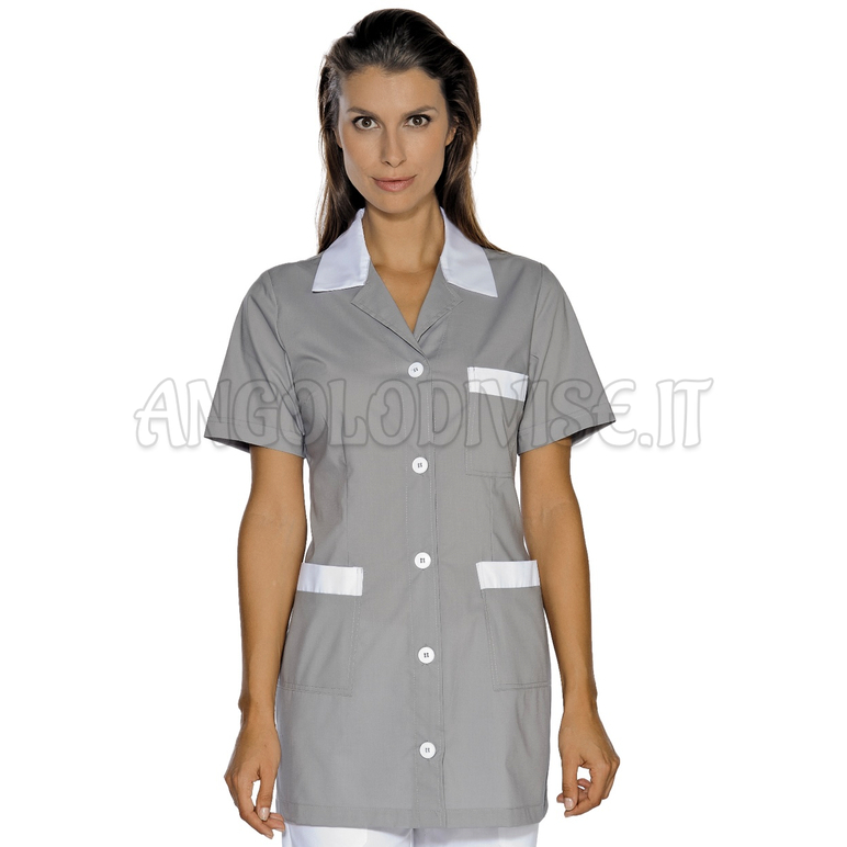 ISACCO CASACCA MARBELLA M/M GRIGIO+BIANCO 65% POLYESTER  35% COTTON