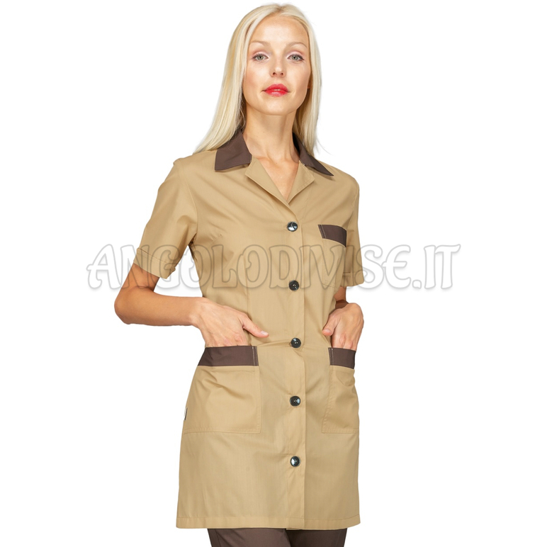 ISACCO CASACCA MARBELLA M/M BISCOTTO+CACAO 65% POLYESTER  35% COTTON