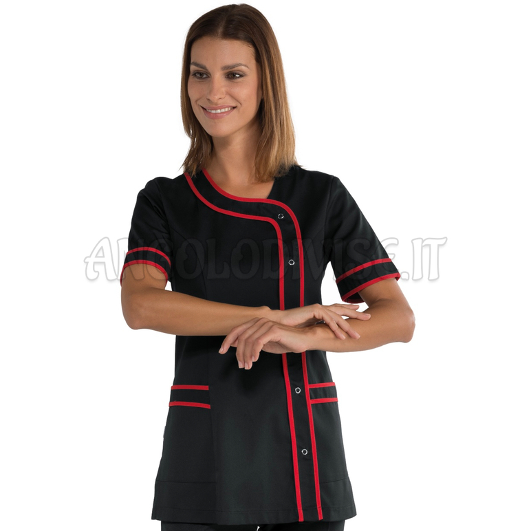 ISACCO CASACCA BRASILIA NERO+ROSSO 65% POLYESTER  35% COTTON