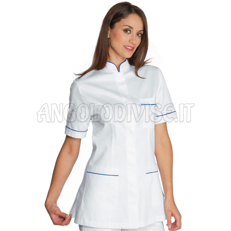 ISACCO CASACCA PANAREA BIANCO+BLU CINA 100 % COTTON