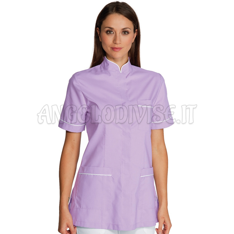 ISACCO CASACCA PANAREA LILLA+BIANCO 65% POLYESTER  35% COTTON