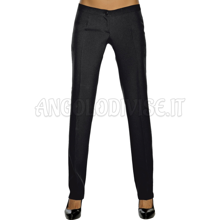 ISACCO PANTALONE DONNA SLIM NERO 100 % POLYESTER