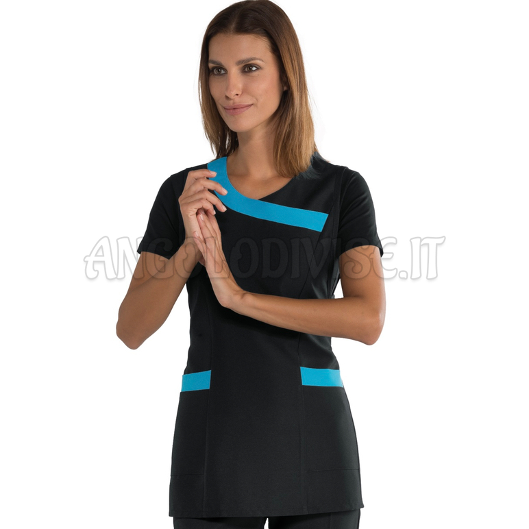 ISACCO MALIBU NERO+TURCHESE 100 % POLYESTER