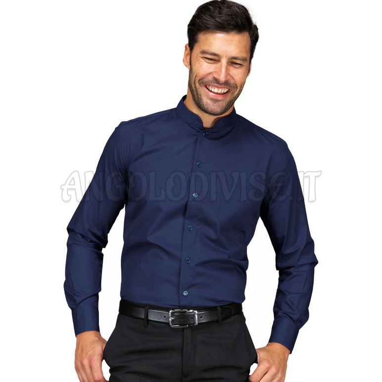 ISACCO CAMICIA UNISEX DUBLINO BLU 65% POLYESTER  35% COTTON