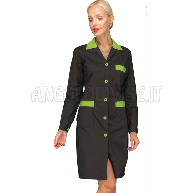 ISACCO CAMICE POSITANO NERO+MELA 65% POLYESTER  35% COTTON