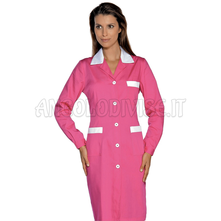 ISACCO CAMICE POSITANO FUXIA+BIANCO 65% POLYESTER  35% COTTON