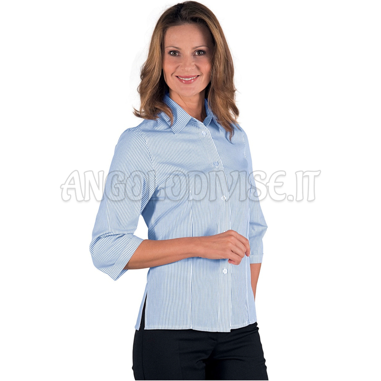 ISACCO CAMICETTA KYOTO MAN.3/4 R. AZZURRA 65% POLYESTER  35% COTTON