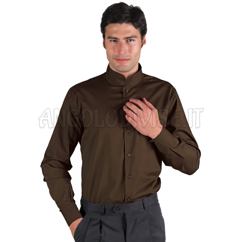 ISACCO CAMICIA UNISEX DUBLINO CACAO 65% POLYESTER  35% COTTON