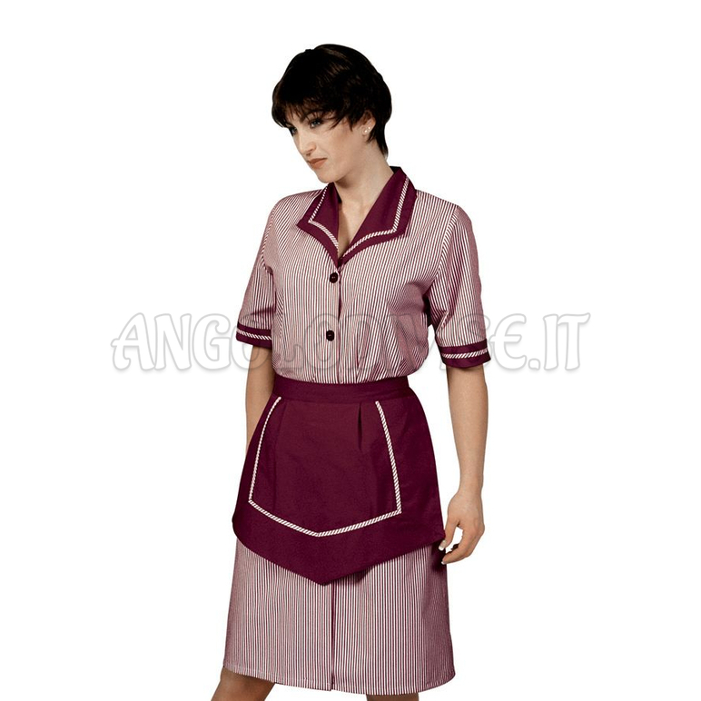 ISACCO CAMICE AMALFI CON GREMBIULINO R. BORDEAUX 65% POLYESTER  35% COTTON