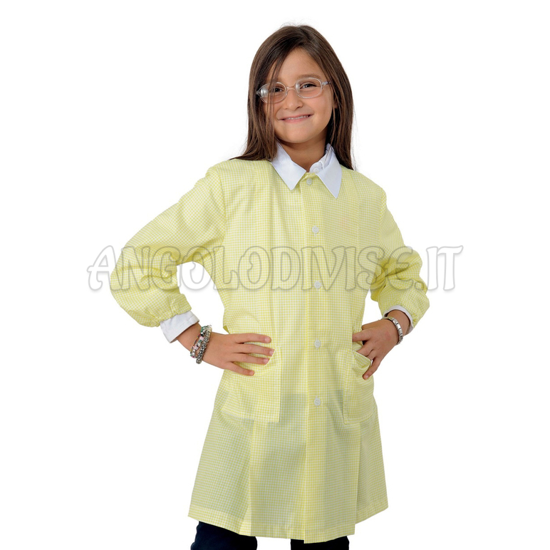 ISACCO GREMBIULINO POLLICINO QUADRETTO GIALLO 65% POLYESTER  35% COTTON