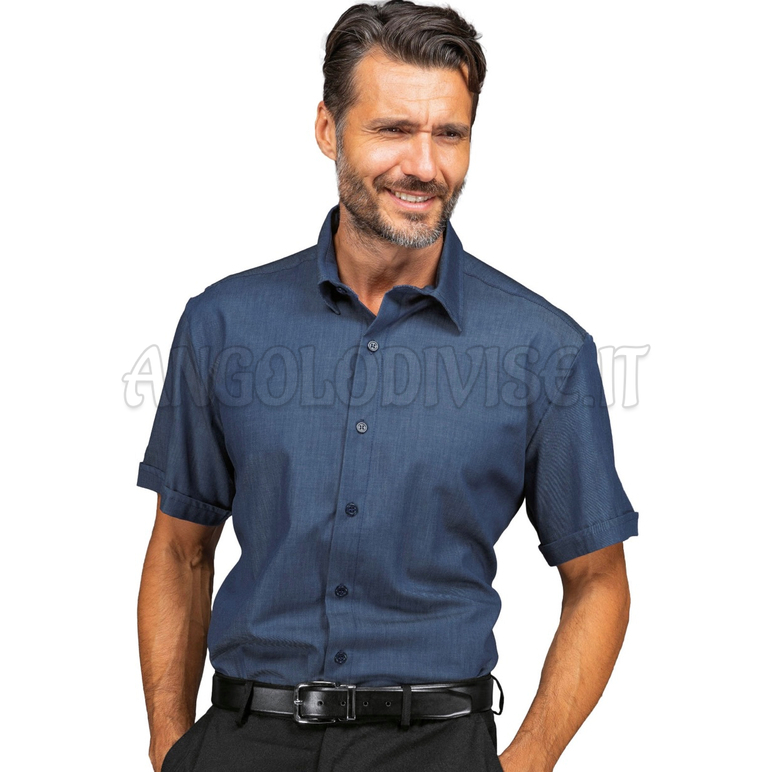 ISACCO CAMICIA NEVADA UNISEX STRETCH M/M LIGHT JEANS 97% COTTON  3% SPANDEX