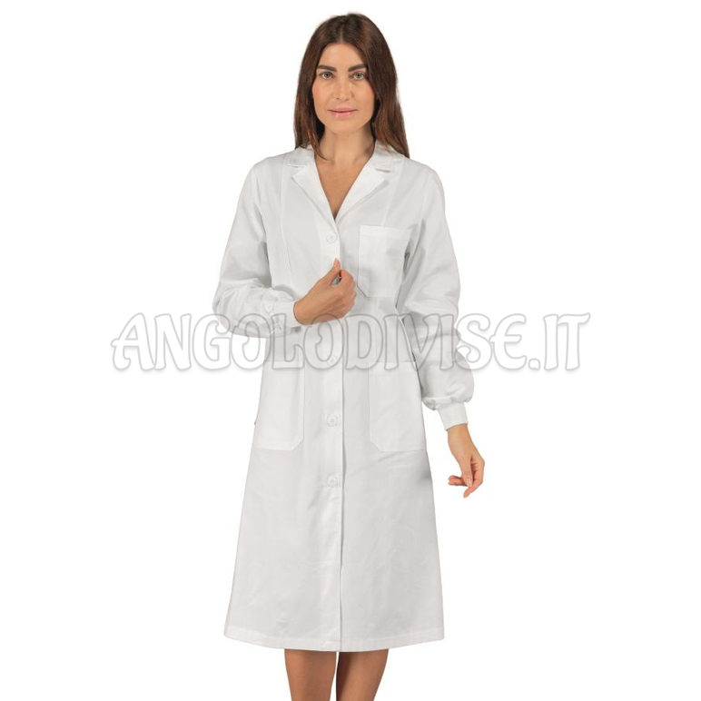 ISACCO CAMICE DONNA VICHY POLSI IN MAGLIA BIANCO 100 % COTTON