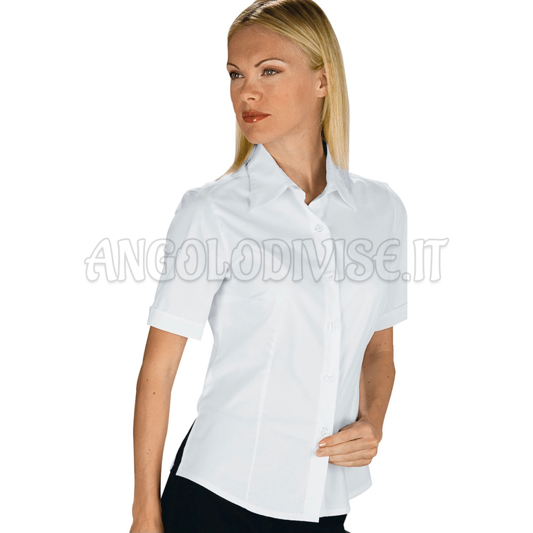 ISACCO CAMICETTA TENERIFE STRETCH M/M BIANCO 97% COTTON  3% SPANDEX