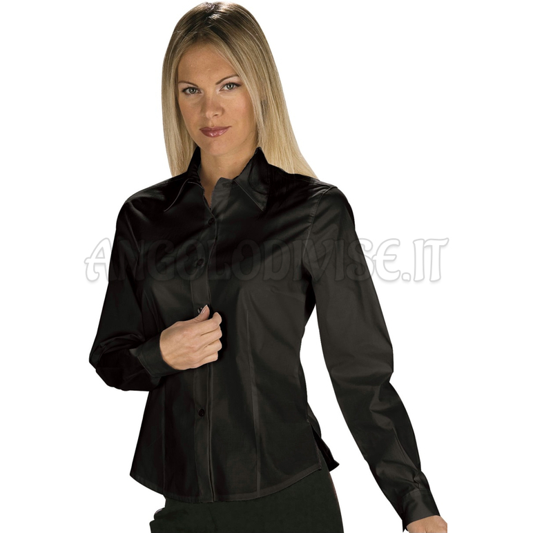 ISACCO CAMICETTA TENERIFE STRETCH NERO 97% COTTON  3% SPANDEX