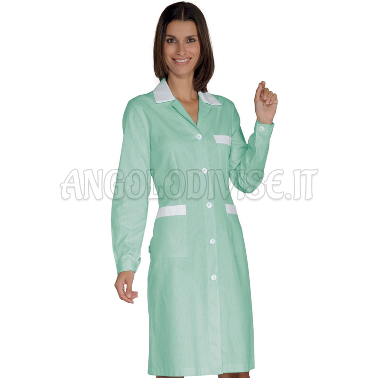 ISACCO CAMICE POSITANO RIGATINO VERDE+BIANCO 100 % COTTON