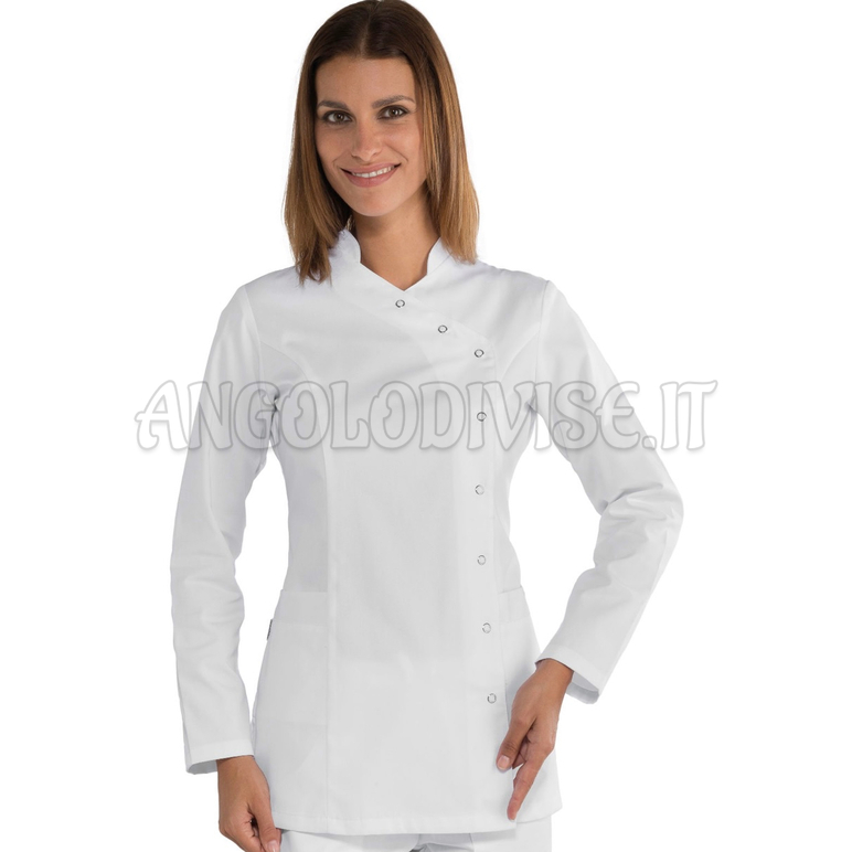 ISACCO CASACCA NIZZA BOTTONI A PRESSIONE BIANCO 65% POLYESTER  35% COTTON