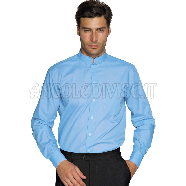 ISACCO CAMICIA UNISEX DUBLINO AZZURRO 65% POLYESTER  35% COTTON