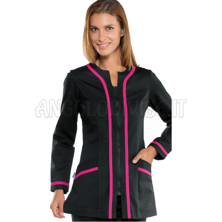 ISACCO CASACCA ARUBA NERO+FUCSIA 65% POLYESTER  35% COTTON