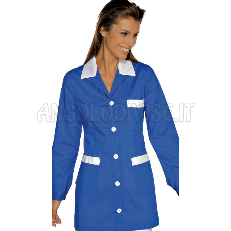 ISACCO CASACCA MARBELLA BLU CINA+BIANCO 65% POLYESTER  35% COTTON