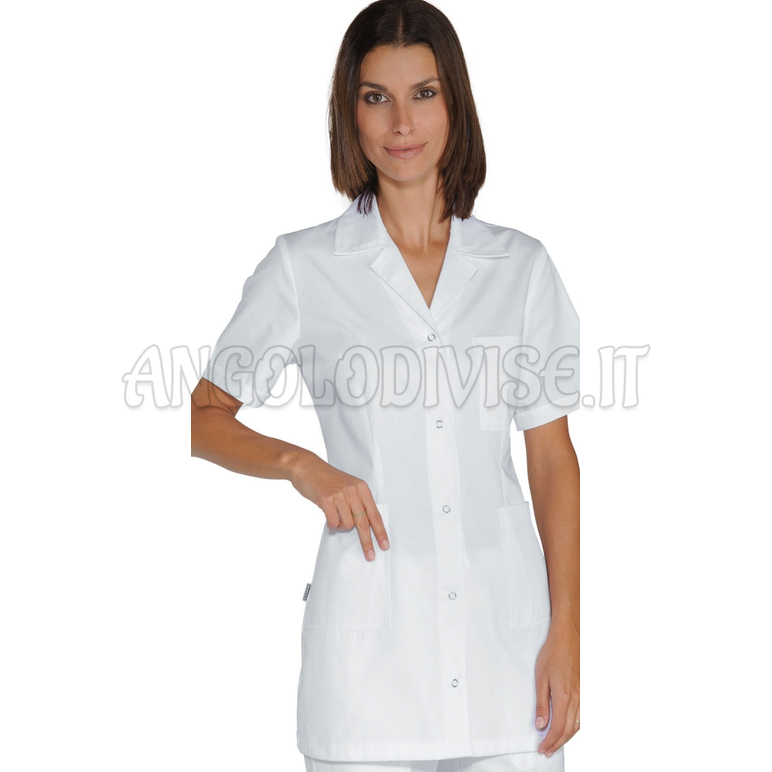 ISACCO CASACCA MARBELLA BOTTONI A PRESSIONE ANTIACIDO M/M BIANCO 65% POLYESTER  35% COTTON