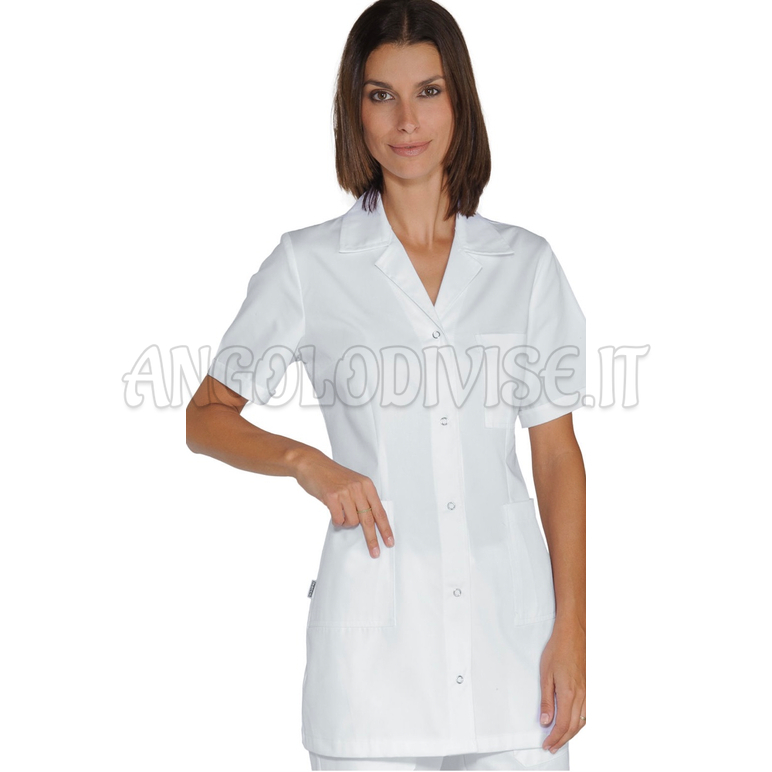 ISACCO CASACCA MARBELLA BOTTONI A PRESSIONE M/M BIANCO 65% POLYESTER  35% COTTON