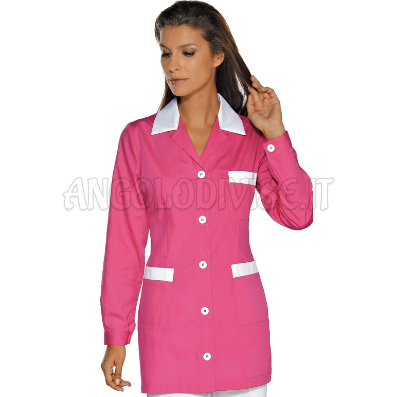 ISACCO CASACCA MARBELLA FUCSIA+BIANCO 65% POLYESTER  35% COTTON