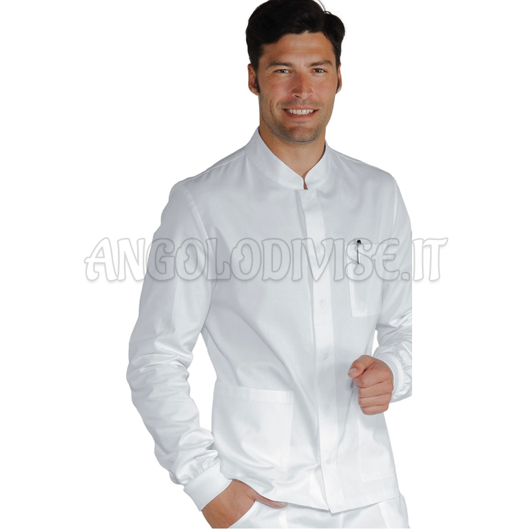 ISACCO CASACCA CORFU' POLSI IN MAGLIA BIANCO 100 % COTTON