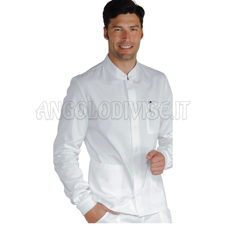 ISACCO CASACCA CORFU' POLSI IN MAGLIA BIANCO 65% POLYESTER  35% COTTON