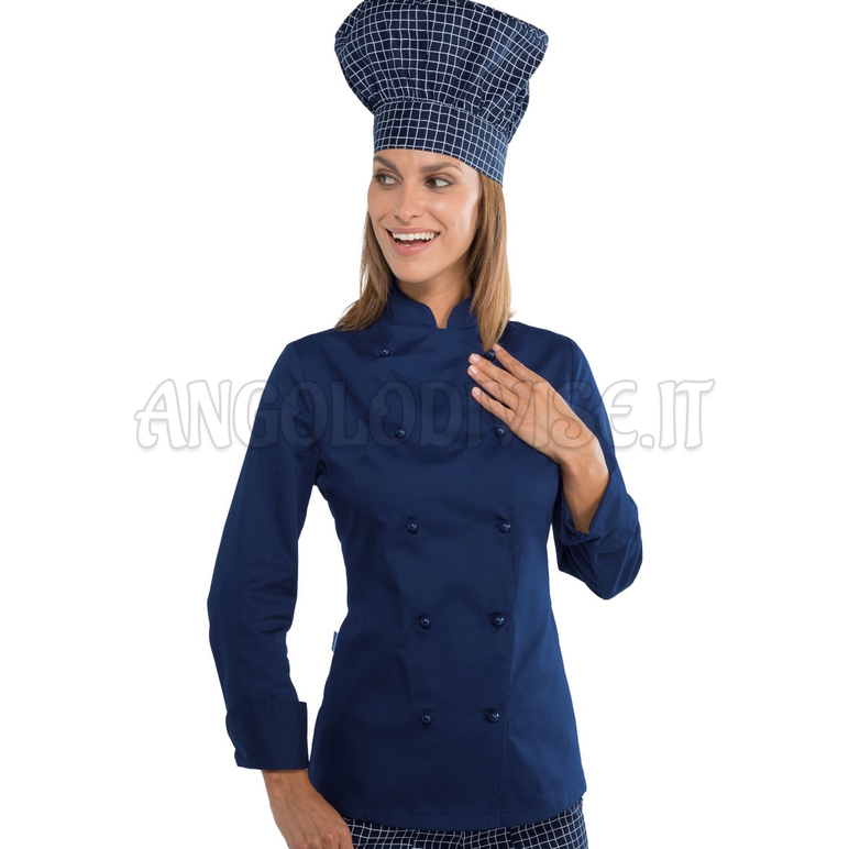 ISACCO GIACCA LADYCHEF BLU 65% POLYESTER  35% COTTON