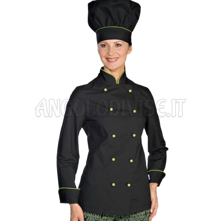 ISACCO GIACCA LADY EXTRA LIGHT NERO+MELA 65% POLYESTER  35% COTTON