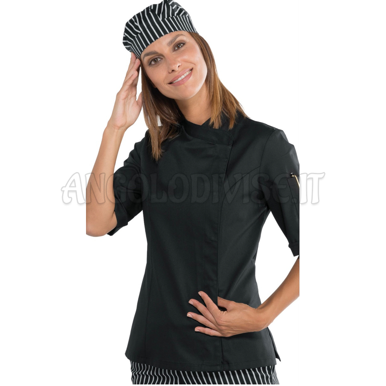 ISACCO GIACCA LADY SNAPS EXTRALIGHT M/M SUPER STRETCH NERO 97% COTTON  3% SPANDEX