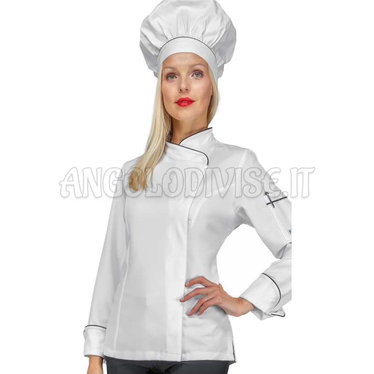 ISACCO GIACCA LADY SNAPS BOHEME BIANCO + NERO 100% POLYESTER BOHÉME