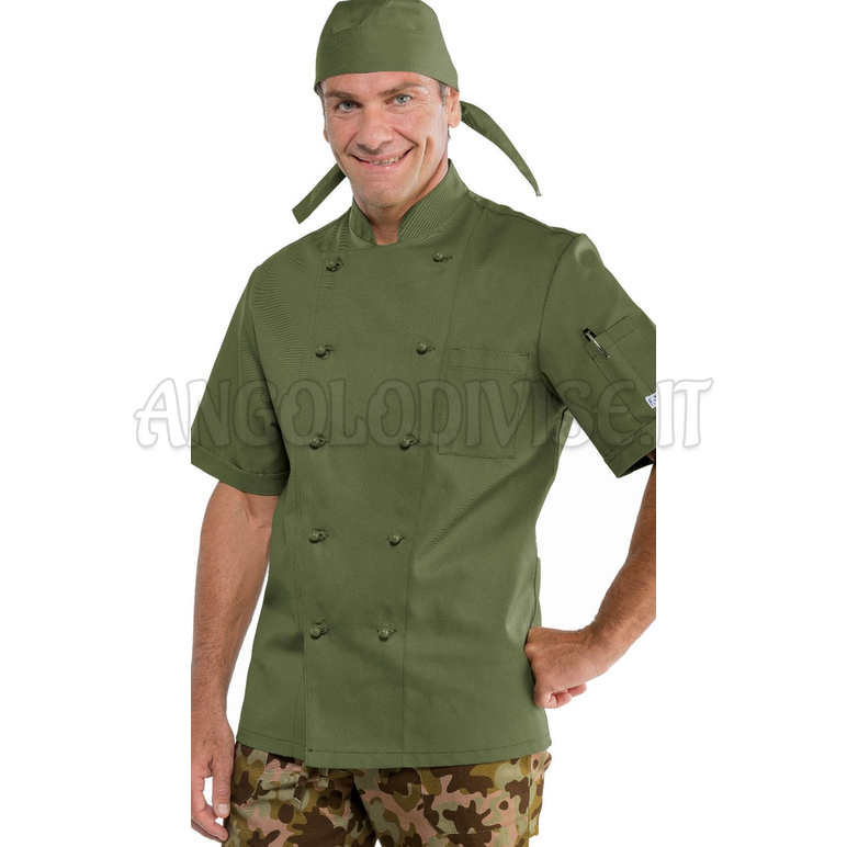 ISACCO GIACCA CUOCO MILITARE MEZZA MANICA 65% POLYESTER  35% COTTON