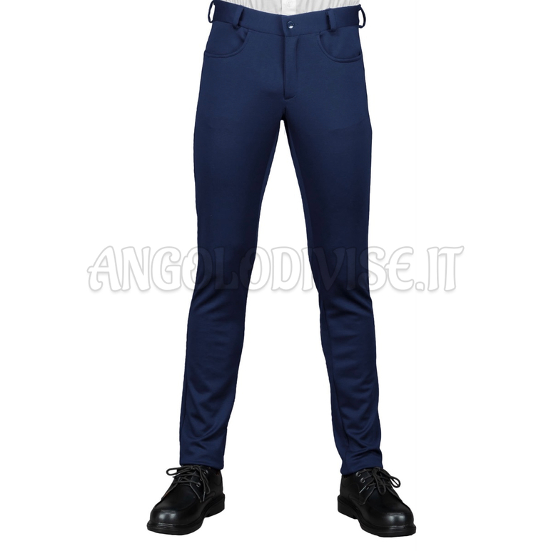 ISACCO PANTALONE UOMO YALE JERSEY MILANO BLU 96% POLYESTER 4% SPANDEX