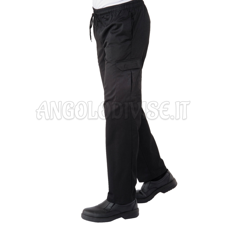 ISACCO PANTACHEF NERO 65% POLYESTER  35% COTTON