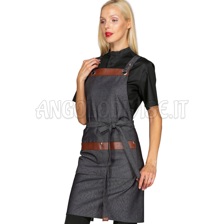 ISACCO GREMBIULE MILFORD BLACK JEANS 100 % COTTON