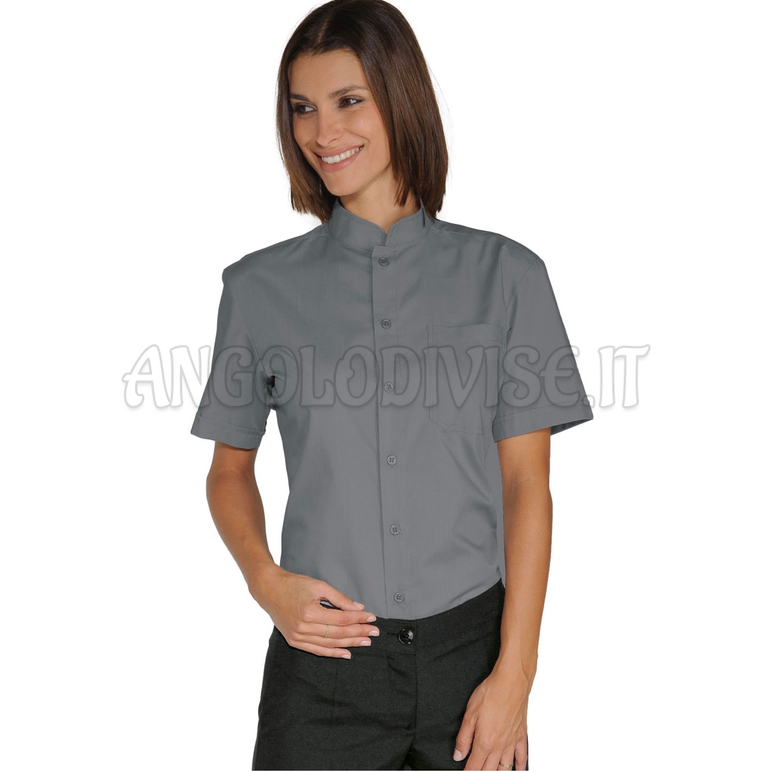ISACCO CAMICIA UNISEX DUBLINO M/M GRIGIO 65% POLYESTER  35% COTTON