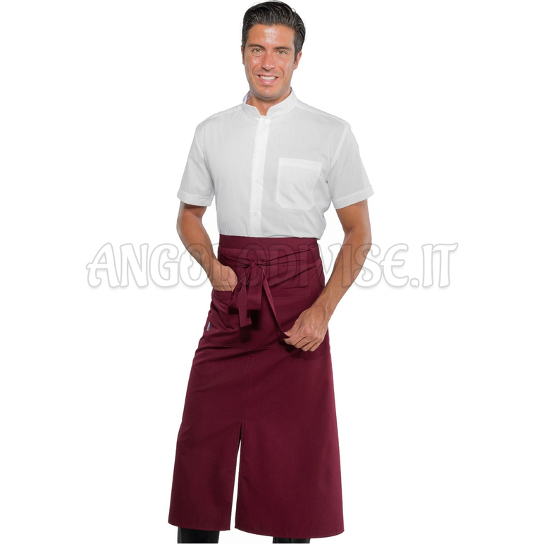 ISACCO GREMBIULE MIKONOS BORDEAUX 65% POLYESTER  35% COTTON