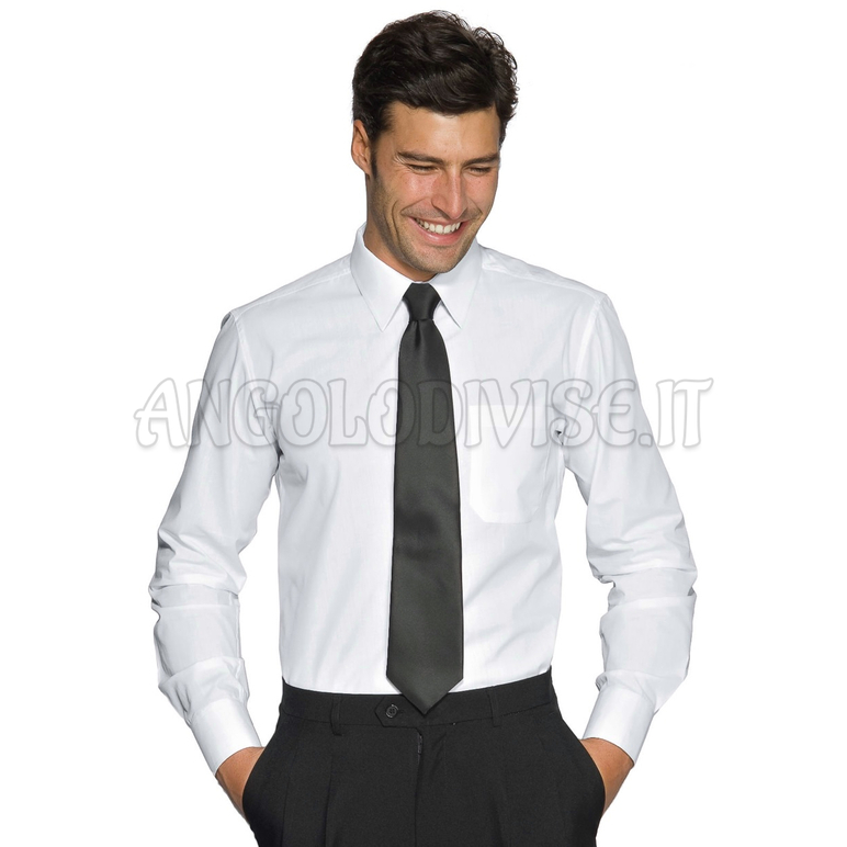 ISACCO CAMICIA UOMO CARTAGENA SLIM STRETCH BIANCO 97% COTTON  3% SPANDEX