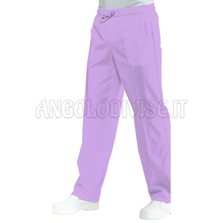ISACCO PANTALONE C/ELASTICO LILLA 100 % COTTON